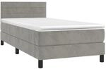 vidaXL Boxspringbett mit Matratze LED Polsterbett Bett Einzelbett Bettrahmen