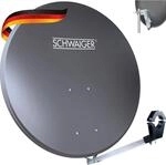 SCHWAIGER Satellitensch&uuml;ssel I &Oslash; 80 cm Aluminium Offset Antenne in anthrazit I