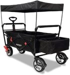 FUXTEC Bollerwagen faltbar FX-CT500 Schwarz mit Dach - Transportwagen klappbar 
