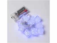 LED Lichterkette EISWÜRFEL - 10 blaue LED - Batteriebetrieb - L: 90cm...