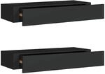 vidaXL 2X Wand Schubladenregal Wandschublade Schweberegal H&auml;ngeregal Wandschrank