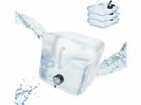 Relaxdays Faltbarer Wasserkanister 4er Set, Faltkanister mit Hahn, BPA-frei,