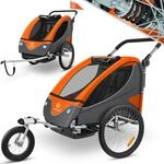 KESSER&reg; Kinderanh&auml;nger Fahrradanh&auml;nger 360&deg; Drehbar mit Federung 2in1