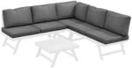 Outsunny 4-TLG. Gartenm&ouml;bel-Set, Gartenlounge-Set mit Ecksofa, Doppelsofa,