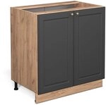 Vicco K&uuml;chenunterschrank Fame-Line, Anthrazit-Gold, 80 cm