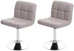 Mendler 2er-Set Esszimmerstuhl Drehstuhl Stuhl Kavala Kunstleder Chrom -...