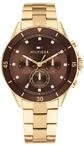 Tommy Hilfiger Multi Zifferblatt Quarz Uhr f&uuml;r Damen mit Goldfarben Edelstahlarmband