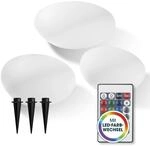 EASYmaxx LED Solarleuchte mit Fernbedienung | 3 kaltwei&szlig;e Leuchten - Steine mit