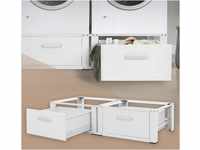 ML-Design Doppel Waschmaschinen Untergestell mit 2 Schubladen, Weiß,...