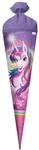 ROTH Schult&uuml;te gro&szlig; Einhornportrait 70 cm - rund Rot(h)-Spitze Filzverschluss -