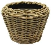Van der Leeden Drypot&reg; Pflanzk&uuml;bel Rattan grau, D57 x H43 cm