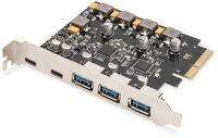 DIGITUS PCIe Karte 10Gbps 2x USB-C/3x USB-A