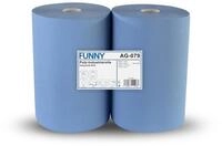 Funny 2x Putzpapierrolle, 3-lagig Recycling Blaupapier, Hochsaugstarke, gepr&auml;gte