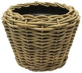 Van der Leeden Drypot&reg; Pflanzk&uuml;bel Rattan grau, D68 x H52 cm