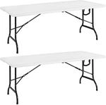 Casaria&reg; 2X Gartentisch 183x76cm Klappbar Wetterfest Tragbar Kunststoff Garten