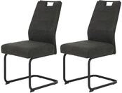 Hela Tische, 2er Set Schwingstuhl Kerstin XL-Breite, Microfaser Anthrazit,