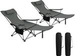 WOLTU Campingstuhl 2er Set Faltbar mit Fu&szlig;ablage,2-in-1 Strandstuhl