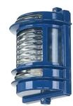 Licht-Erlebnisse Wandlampe Glas Messing in Blau IP64 Terrasse Balkon T:17 cm E27 bis