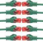 BIGtec LAN Kabel 0,75m Netzwerkkabel gr&uuml;n - 10 St&uuml;ck - Gigabit Ethernet Kabel RJ45