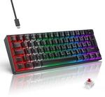 TECURS Mechanische Gaming Tastatur, Mechanische Tastatur 60 Prozent QWERTZ Rote