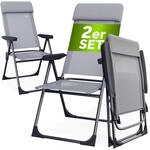 Casaria Gartenst&uuml;hle 2er Set Klappbar 6-Fach Verstellbar Alu mit hoher...