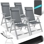 KESSER&reg; Gartenstuhl Hochlehner mit Armlehnen 4er Set Aluminium Klappstuhl mit