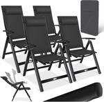 KESSER&reg; Gartenstuhl Hochlehner mit Armlehnen 4er Set Aluminium Klappstuhl mit