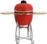 BBQ-Toro Kamado Grill Holzkohlegrill "KURO" &Oslash; 52 cm | Rot | Holzkohlegrill mit