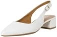 Tamaris Damen Sling Pump mit Blockabsatz Leder, wei&szlig;, 38 EU
