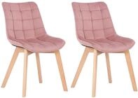 CLP 2er-Set Esszimmerst&uuml;hle Passaic Samt, ergonomisch gepolstert & gesteppt,...