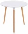 CLP Retro-Design K&uuml;chentisch ANSGAR mit 3 Holzbeinen I I rund &Oslash; 80 cm I...