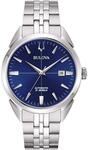 Bulova Sutton Automatic Herrenuhr, Blau 96B425, Stahlgeh&auml;use und Armband, klassisch,