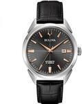 BULOVA Sutton Automatic Herrenuhr mit Lederband 96B422 Stahlgrau Hintergrund
