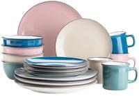 M&Auml;SER Maila, Buntes Vintage-Geschirr-Set aus Keramik f&uuml;r 4 Personen, modernes