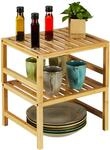 Relaxdays Schrankeinsatz, 2er Set, Bambus, HxBxT: 20 x 35,5 x 30,5 cm, Regaleinsatz