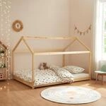 [en.casa] Kinderbett Cerro Hausbett Jugendbett Bett in Haus-Optik Montessori Bett aus