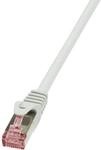 LogiLink CQ2012S RJ45 Netzwerkkabel, Patchkabel CAT 6 S/FTP 25.00cm Grau Flammwidrig,