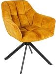Riess Ambiente Drehbarer Stuhl Papillon senfgelb Samt Schwarze Metallbeine...