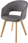 Riess Ambiente Design Stuhl Nordic Star grau Strukturstoff Holzbeine Eichenoptik