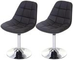 Mendler 2er-Set Esszimmerstuhl HWC-A60, Stuhl Drehstuhl, Chrom - Kunstleder...