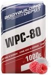 Bodybuilding Depot Whey Protein Pulver 1kg - Himbeere | umweltfreundlich in Papier