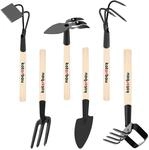 KOTARBAU&reg; Gartenwerkzeug Satz 6tlg. Mini G&auml;rtnerwerkzeug Forke Grubber Rechen