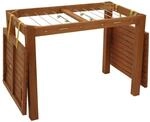DEGAMO Funktions Gartentisch mit W&auml;schest&auml;nderfunktion, 100x60x75cm, Eukalyptus