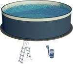 Stahlwandpool Set rund Arizona 350x90 cm, Stahl 0,3 mm anthrazit, Folie 0,2 mm...