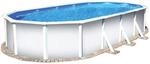 Planet Pool Stahlwandpool ovalform Classic 730x375x120 cm, Stahl 0,4 mm wei&szlig;,...