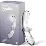 Satisfyer Double Crystal 20 cm G-Punkt Glas-Dildo | Borosilikatglas | Glatte und