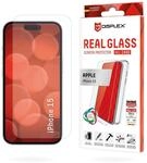 Displex Panzerglas (10H) + Schutzh&uuml;lle f&uuml;r Apple iPhone 15, Eco-Montagerahmen,