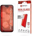 Displex Schutzglas f&uuml;r iPhone 15 Pro Max, iPhone 15 Plus (Real Glass 2D/ Clear 15