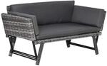 Outsunny Polyrattan Gartensofa 2 Sitzer Gartenm&ouml;bel Loungesofa Gartenbank
