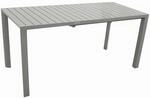DEGAMO Gartentisch Ausziehtisch BAGO 120/162x70cm, Aluminium Silbergrau, Outdoor